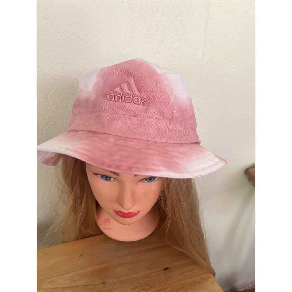 ADIDAS Women Color Wash Bucket Hat Tie Dye Pink Aeroready Cotton One Size